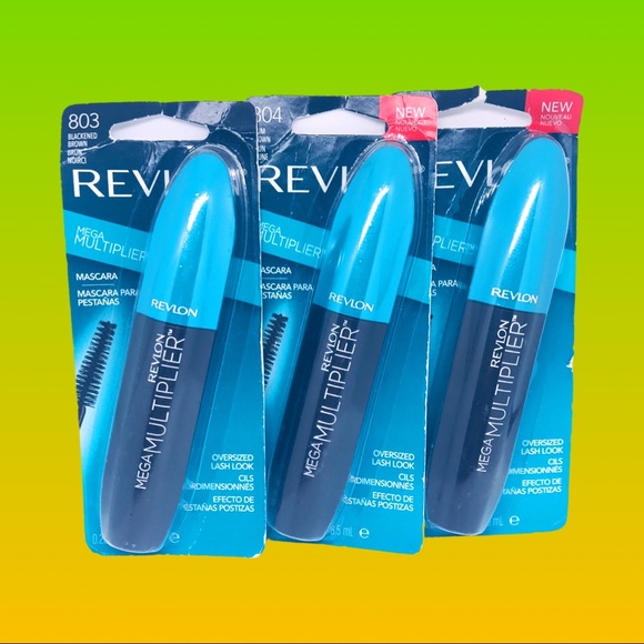 Revlon Mega Multiplier 2 pcs 804 & 1 803 Blackened brown Noirci - Picture 2 of 3